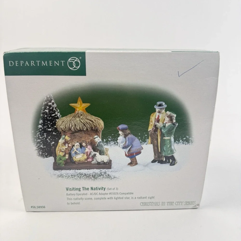 Dept 56 Christmas In The City Visiting The Nativity Set of 3 Battery Light 58956